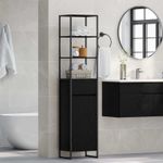 Casa si Gradina - Mobilier - Mobilier baie - Corpuri baie - Dulap de Baie Stejar Negru 40 x 30 x 180 cm Lemn compozit - Infinity.ro