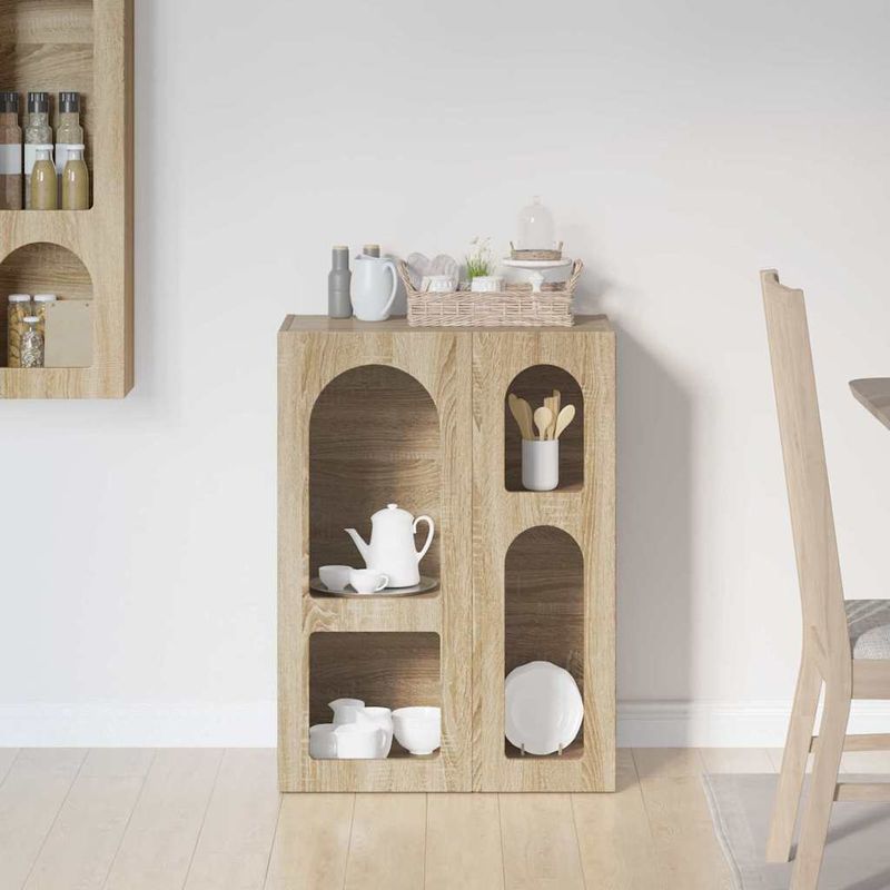 Casa si Gradina - Mobilier - Comode si corpuri - Comode - Bufet Stejar Sonoma 59 x 35 x 80.5 cm Lemn compozit - Infinity.ro