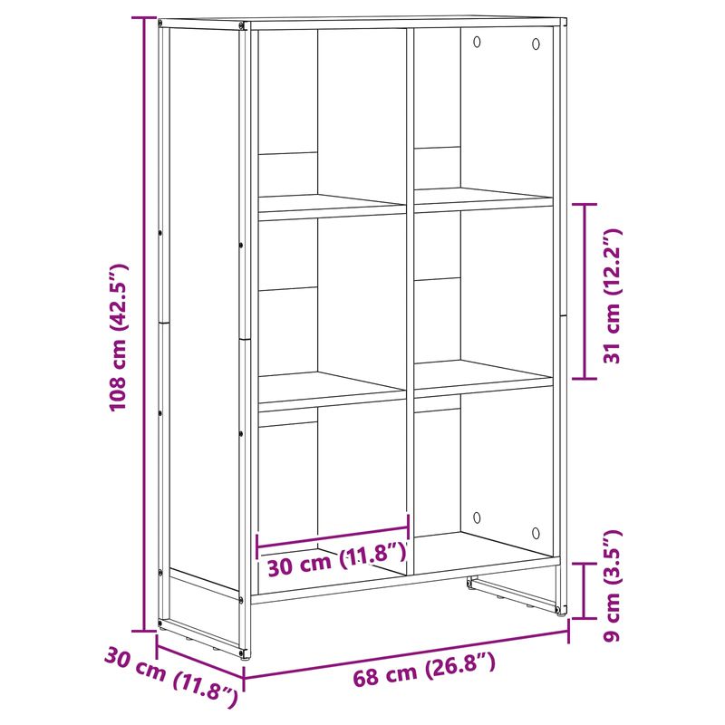 Casa si Gradina - Mobilier - Biblioteci si rafturi - Biblioteci - Dulap pentru carti Sonoma 99.5 x 30 x 108.5 cm Lemn compozit - Infinity.ro
