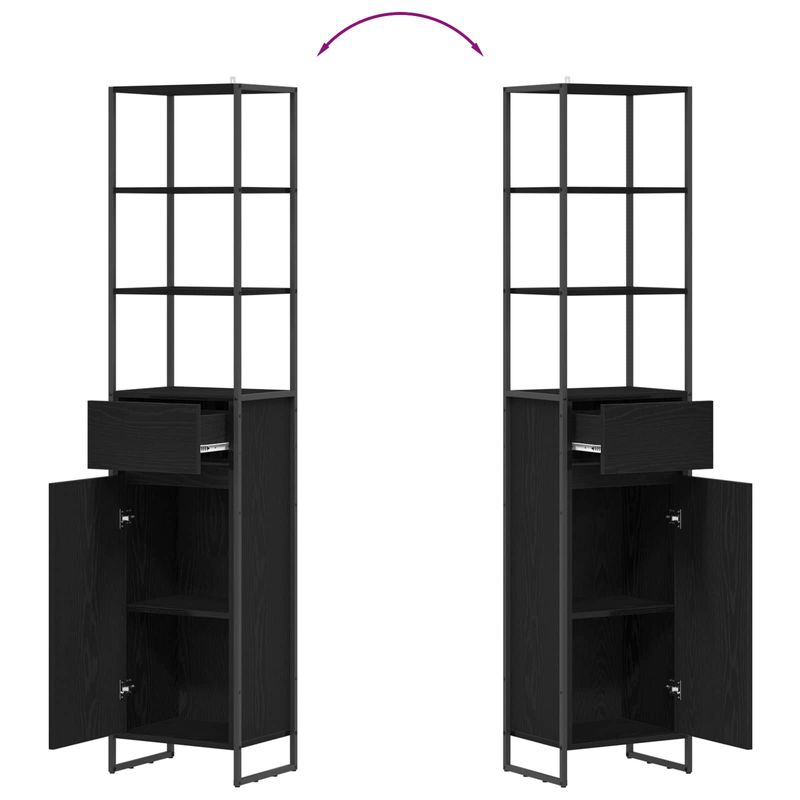 Casa si Gradina - Mobilier - Mobilier baie - Corpuri baie - Dulap de Baie Stejar Negru 40 x 30 x 180 cm Lemn compozit - Infinity.ro