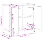 Casa si Gradina - Mobilier - Comode si corpuri - Comode - Dulap lateral Stejar artizanal 79 x 36 x 75 cm Lemn compozit - Infinity.ro