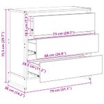 Casa si Gradina - Mobilier - Comode si corpuri - Comode - Bufet cu sertar Sonoma 79 x 36 x 75.5 cm Lemn compozit - Infinity.ro