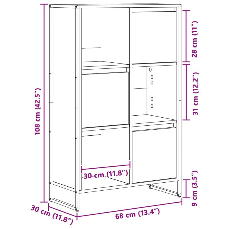 Casa si Gradina - Mobilier - Biblioteci si rafturi - Biblioteci - Dulap pentru carti Stejar fumuriu 68 x 30 x 108.5 cm - Infinity.ro