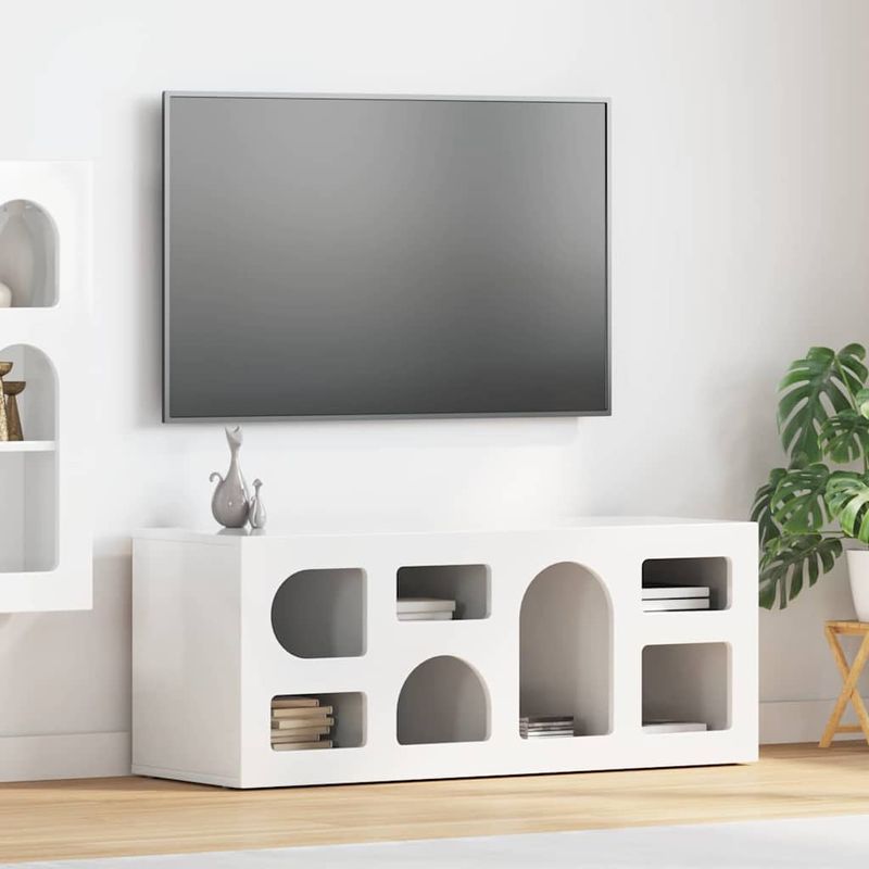 Casa si Gradina - Mobilier - Comode si corpuri - Comode - Cabinet TV Alb lucios 100 x 35 x 40 cm Lemn compozit - Infinity.ro