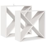 Casa si Gradina - Mobilier - Biblioteci si rafturi - Rafturi - Raft pentru vin 2 pcs Alb 62 x 25 x 62 cm Lemn de pin masiv - Infinity.ro