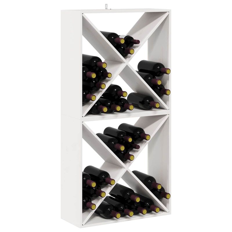 Casa si Gradina - Mobilier - Biblioteci si rafturi - Rafturi - Raft pentru vin 2 pcs Alb 62 x 25 x 62 cm Lemn de pin masiv - Infinity.ro