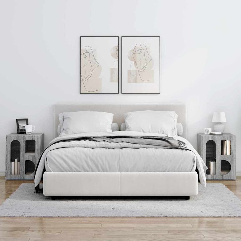 Casa si Gradina - Mobilier - Comode si corpuri - Noptiere - Noptiera 2 pcs Gri Sonoma 40 x 35 x 50 cm Lemn compozit - Infinity.ro
