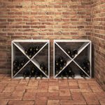 Casa si Gradina - Mobilier - Biblioteci si rafturi - Rafturi - Raft pentru vin 2 pcs Alb 62 x 25 x 62 cm Lemn de pin masiv - Infinity.ro