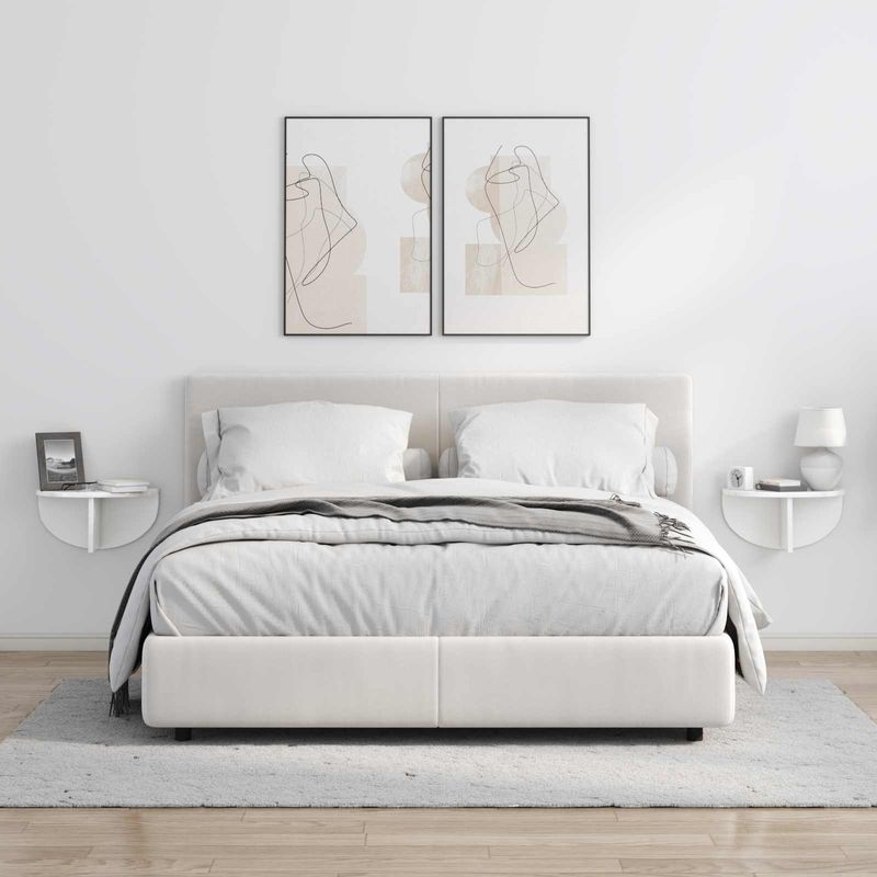 Casa si Gradina - Mobilier - Biblioteci si rafturi - Rafturi - Raft de perete 2 pcs Alb lucios 38 x 19 x 19 cm Lemn compozit - Infinity.ro