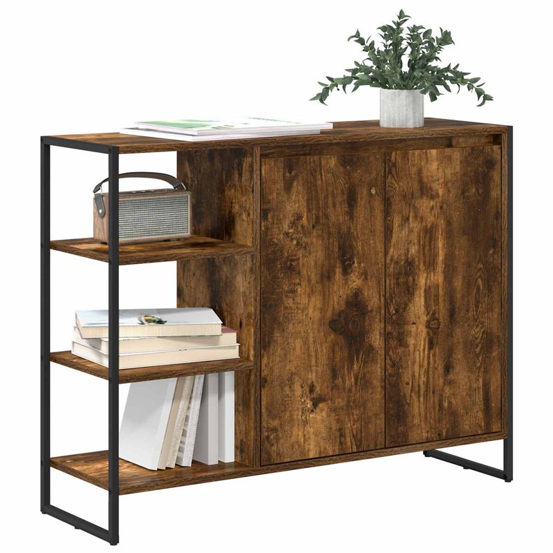 Casa si Gradina - Mobilier - Comode si corpuri - Comode - Dulap lateral Stejar fumuriu 96.5 x 30 x 75 cm Lemn compozit - Infinity.ro