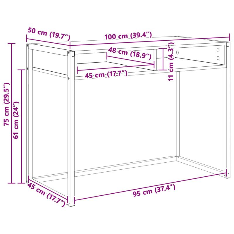 Casa si Gradina - Mobilier - Mese si birouri - Birouri - Birou cu depozitare Sonoma 100 x 50 x 75 cm Lemn compozit - Infinity.ro