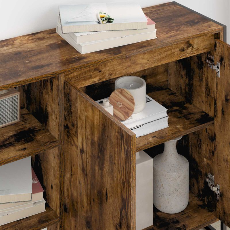 Casa si Gradina - Mobilier - Comode si corpuri - Comode - Dulap lateral Stejar fumuriu 96.5 x 30 x 75 cm Lemn compozit - Infinity.ro