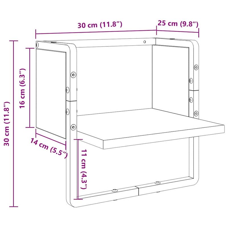 Casa si Gradina - Mobilier - Biblioteci si rafturi - Rafturi - Raft de perete Stejar artizanal 30 x 25 x 30 cm Lemn compozit - Infinity.ro