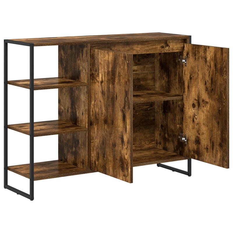 Casa si Gradina - Mobilier - Comode si corpuri - Comode - Dulap lateral Stejar fumuriu 96.5 x 30 x 75 cm Lemn compozit - Infinity.ro