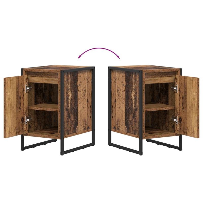 Casa si Gradina - Mobilier - Comode si corpuri - Noptiere - Noptiera 2 pcs Lemn Vechi 39,5 x 30 x 50 cm Lemn compozit - Infinity.ro