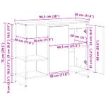 Casa si Gradina - Mobilier - Comode si corpuri - Comode - Dulap lateral Stejar fumuriu 96.5 x 30 x 75 cm Lemn compozit - Infinity.ro