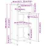 Casa si Gradina - Mobilier - Mobilier baie - Corpuri baie - Dulap de Baie Stejar artizanal 40 x 30 x 100 cm Lemn compozit - Infinity.ro