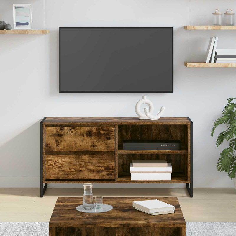 Casa si Gradina - Mobilier - Comode si corpuri - Comode - Cabinet TV Stejar fumuriu 100 x 36 x 49,5 cm Lemn compozit - Infinity.ro