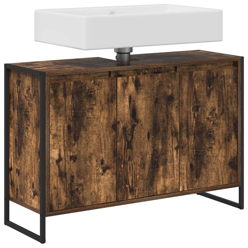 Casa si Gradina - Mobilier - Mobilier baie - Corpuri baie - Dulap de Baie Stejar fumuriu 90 x 30 x 60 cm Lemn compozit - Infinity.ro