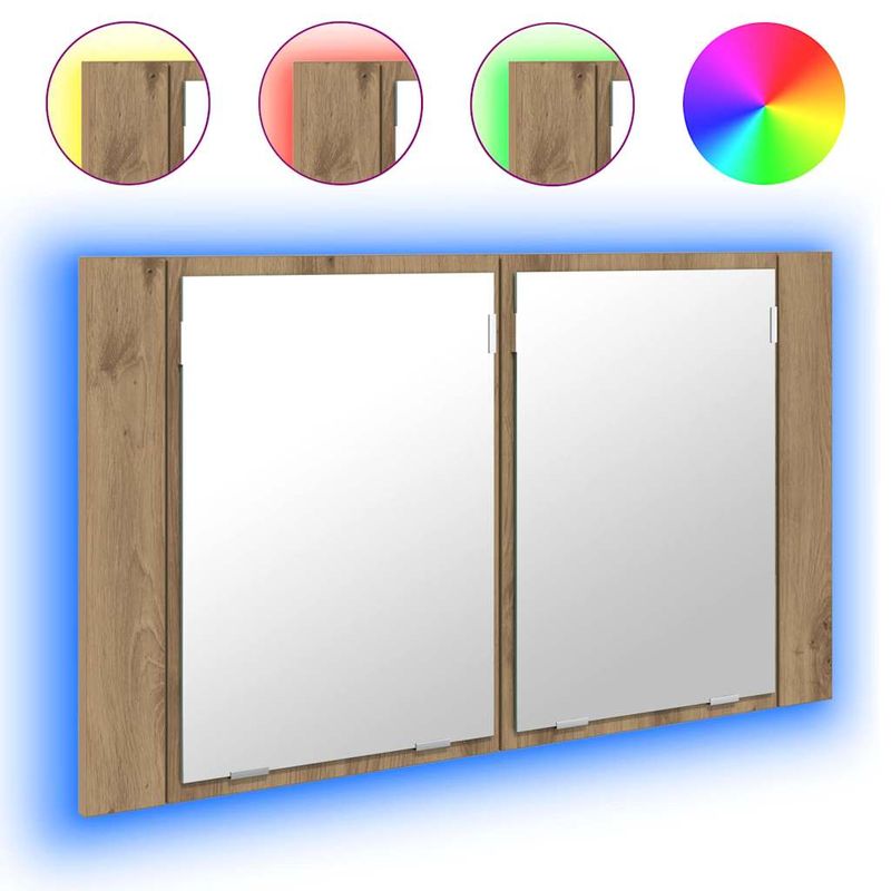 Casa si Gradina - Mobilier - Mobilier baie - Corpuri baie - Dulap cu oglinda pentru baie Stejar Artizanal 80 x 12 x 45 cm - Infinity.ro