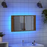 Casa si Gradina - Mobilier - Mobilier baie - Corpuri baie - Dulap cu oglinda pentru baie Stejar Artizanal 80 x 12 x 45 cm - Infinity.ro