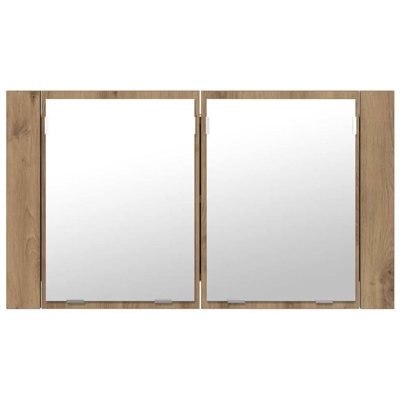 Casa si Gradina - Mobilier - Mobilier baie - Corpuri baie - Dulap cu oglinda pentru baie Stejar Artizanal 80 x 12 x 45 cm - Infinity.ro