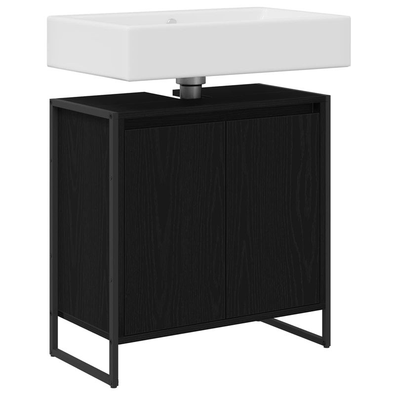 Casa si Gradina - Mobilier - Mobilier baie - Corpuri baie - Dulap de Baie cu usa Stejar Negru 60 x 30 x 60 cm Lemn compozit - Infinity.ro