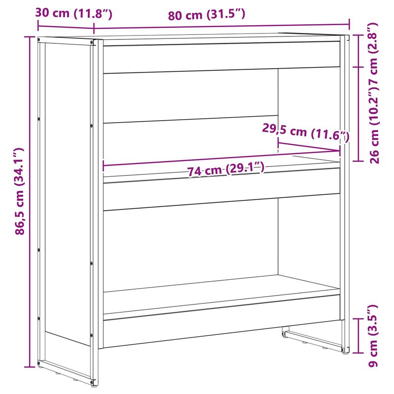 Casa si Gradina - Mobilier - Biblioteci si rafturi - Biblioteci - Dulap pentru carti Stejar Negru 80 x 30 x 155 cm Lemn compozit - Infinity.ro