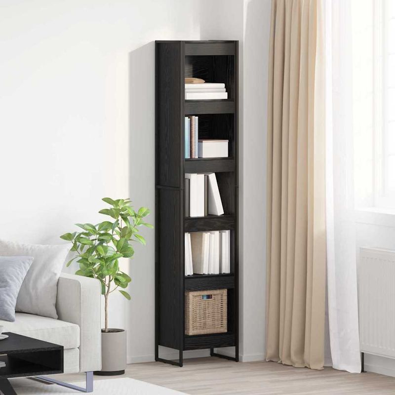 Casa si Gradina - Mobilier - Biblioteci si rafturi - Biblioteci - Dulap pentru carti Stejar Negru 80 x 30 x 155 cm Lemn compozit - Infinity.ro