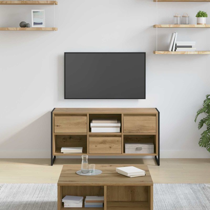 Casa si Gradina - Mobilier - Comode si corpuri - Comode - Cabinet TV Stejar artizanal 100 x 36 x 49,5 cm Lemn compozit - Infinity.ro