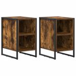 Casa si Gradina - Mobilier - Comode si corpuri - Noptiere - Noptiera 2 pcs Stejar Fumuriu 39.5 x 30 x 50 cm Lemn compozit - Infinity.ro