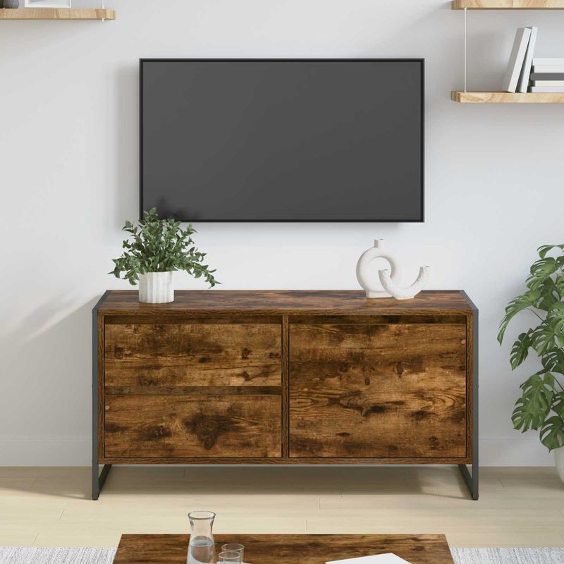 Casa si Gradina - Mobilier - Comode si corpuri - Comode - Cabinet TV Stejar fumuriu 100 x 36 x 49.5 cm Lemn compozit - Infinity.ro