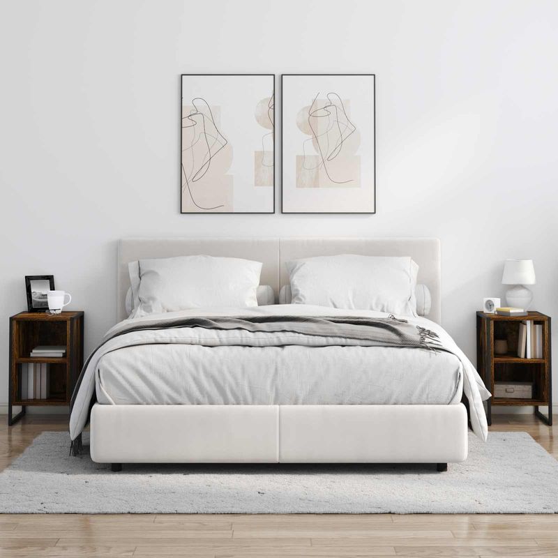 Casa si Gradina - Mobilier - Comode si corpuri - Noptiere - Noptiera 2 pcs Stejar Fumuriu 39.5 x 30 x 50 cm Lemn compozit - Infinity.ro