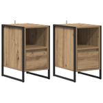 Casa si Gradina - Mobilier - Comode si corpuri - Noptiere - Noptiera 2 pcs Stejar artizanal 39,5 x 30 x 50 cm Lemn compozit - Infinity.ro