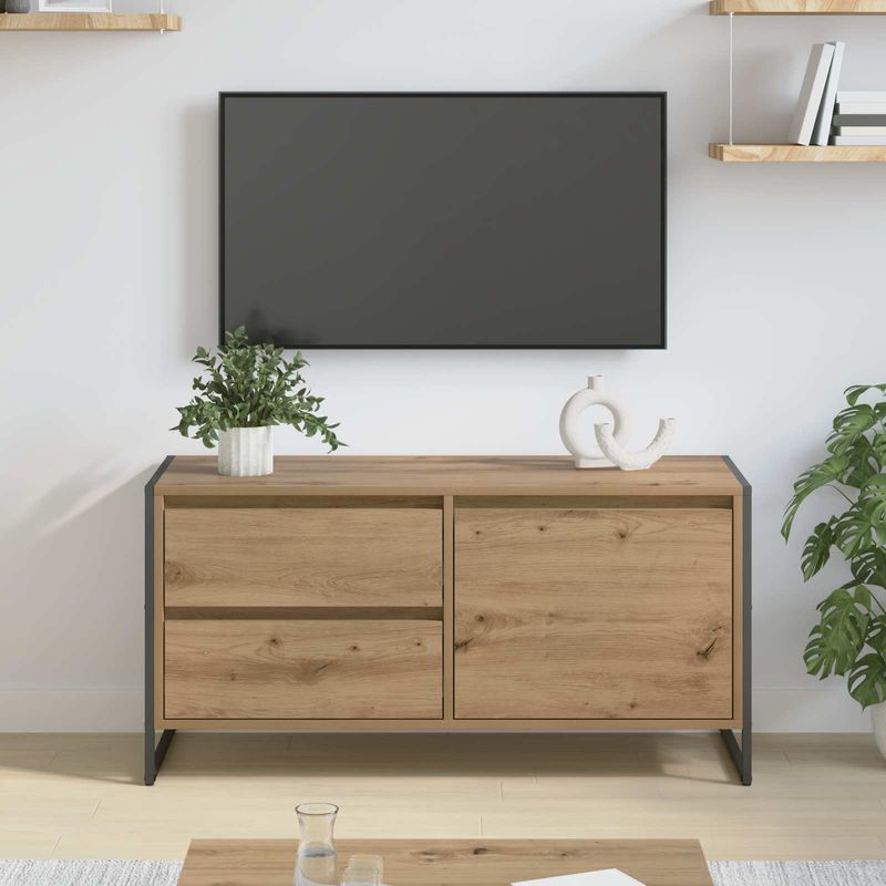 Casa si Gradina - Mobilier - Comode si corpuri - Comode - Cabinet TV Stejar artizanal 100 x 36 x 49.5 cm Lemn compozit - Infinity.ro
