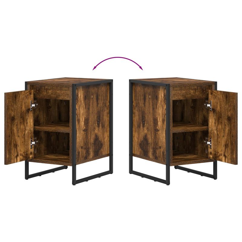 Casa si Gradina - Mobilier - Comode si corpuri - Noptiere - Noptiera Stejar fumuriu 39,5 x 30 x 50 cm Lemn compozit - Infinity.ro