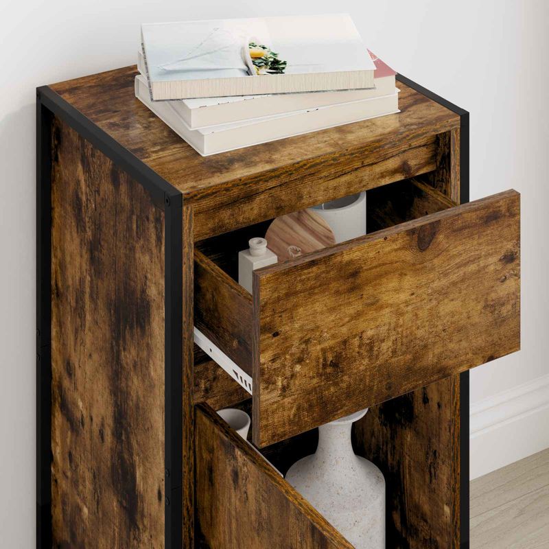 Casa si Gradina - Mobilier - Comode si corpuri - Corpuri bucatarie - Bufet cu sertar Stejar fumuriu 81 x 36 x 150.5 cm Lemn compozit - Infinity.ro