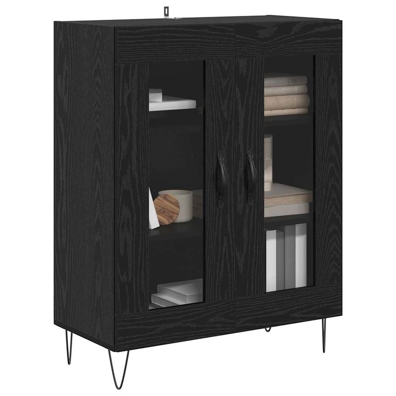 Casa si Gradina - Mobilier - Comode si corpuri - Comode - Bufet Stejar Negru 69,5 x 34 x 90 cm Lemn compozit - Infinity.ro