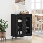 Casa si Gradina - Mobilier - Comode si corpuri - Comode - Bufet Stejar Negru 69,5 x 34 x 90 cm Lemn compozit - Infinity.ro