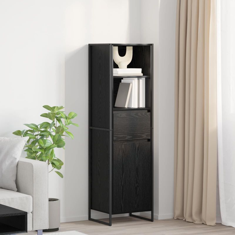 Casa si Gradina - Mobilier - Comode si corpuri - Comode - Dulap pentru carti cu sertar Stejar Negru 43 x 36 x 150.5 cm - Infinity.ro