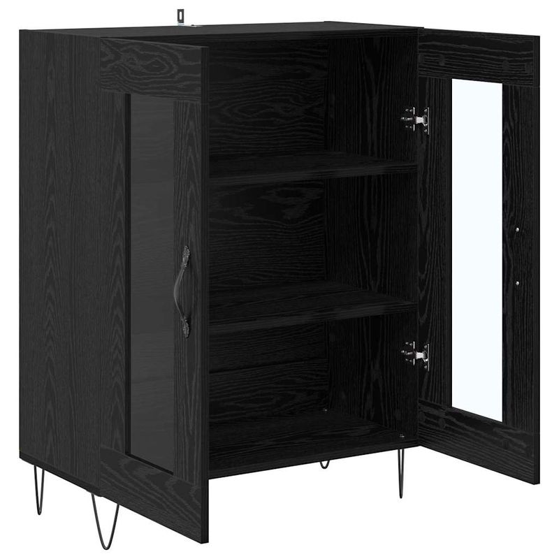 Casa si Gradina - Mobilier - Comode si corpuri - Comode - Bufet Stejar Negru 69,5 x 34 x 90 cm Lemn compozit - Infinity.ro