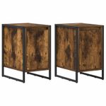 Casa si Gradina - Mobilier - Comode si corpuri - Noptiere - Noptiera 2 pcs Stejar fumuriu 39,5 x 30 x 50 cm Lemn compozit - Infinity.ro