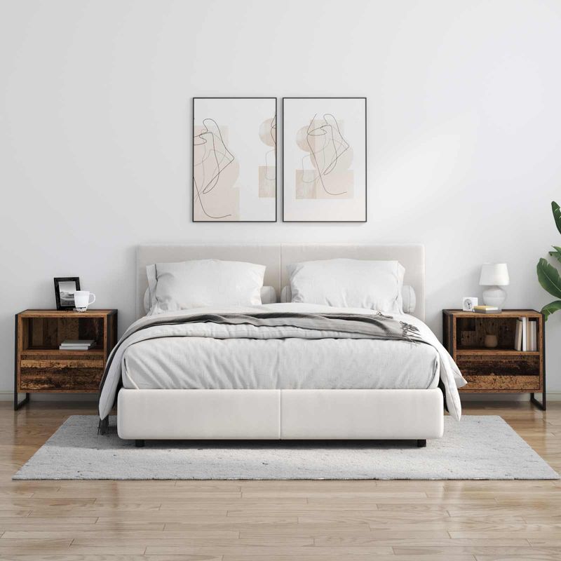 Casa si Gradina - Mobilier - Comode si corpuri - Noptiere - Noptiera 2 pcs Lemn Vechi 50 x 39,5 x 50 cm Lemn compozit - Infinity.ro