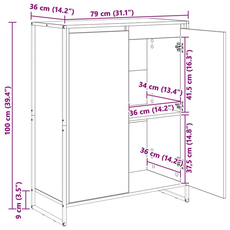 Casa si Gradina - Mobilier - Dulapuri si sifoniere - Dulapuri - Dulap pentru pantofi Sonoma 79 x 36 x 100 cm Lemn compozit - Infinity.ro