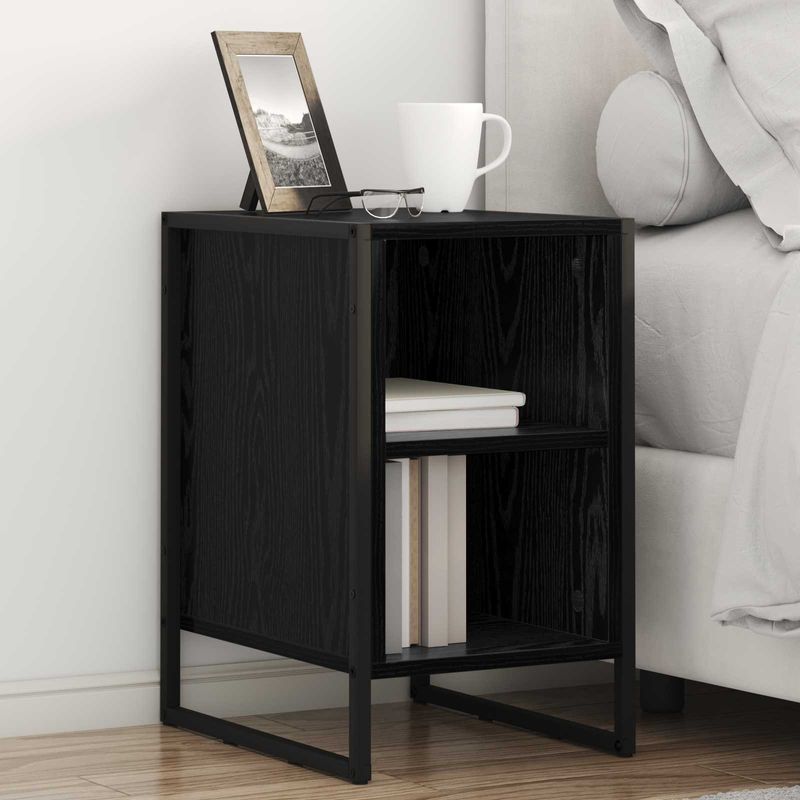 Casa si Gradina - Mobilier - Comode si corpuri - Noptiere - Noptiera Stejar Negru 39.5 x 30 x 50 cm Lemn compozit - Infinity.ro