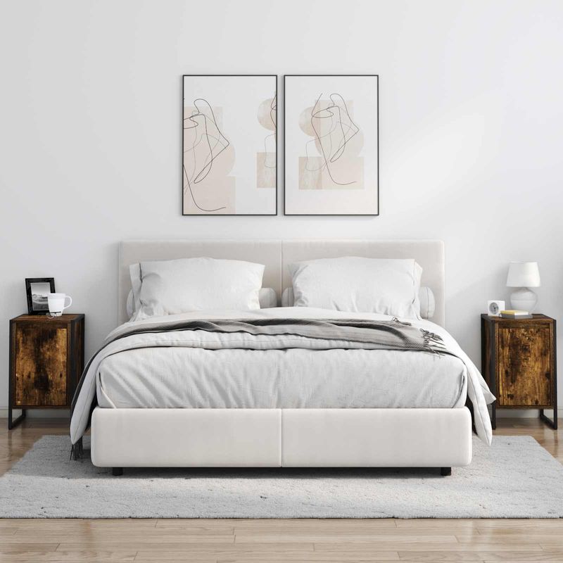 Casa si Gradina - Mobilier - Comode si corpuri - Noptiere - Noptiera 2 pcs Stejar fumuriu 39,5 x 30 x 50 cm Lemn compozit - Infinity.ro