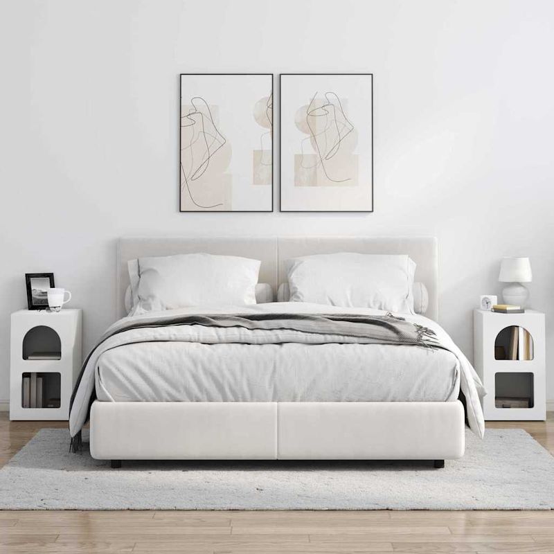 Casa si Gradina - Mobilier - Comode si corpuri - Noptiere - Noptiera 2 pcs Alb 29.5 x 35 x 50 cm Lemn compozit - Infinity.ro