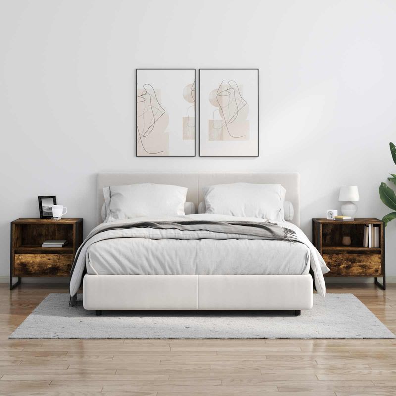 Casa si Gradina - Mobilier - Comode si corpuri - Noptiere - Noptiera Stejar fumuriu 50 x 39,5 x 50 cm Lemn compozit - Infinity.ro