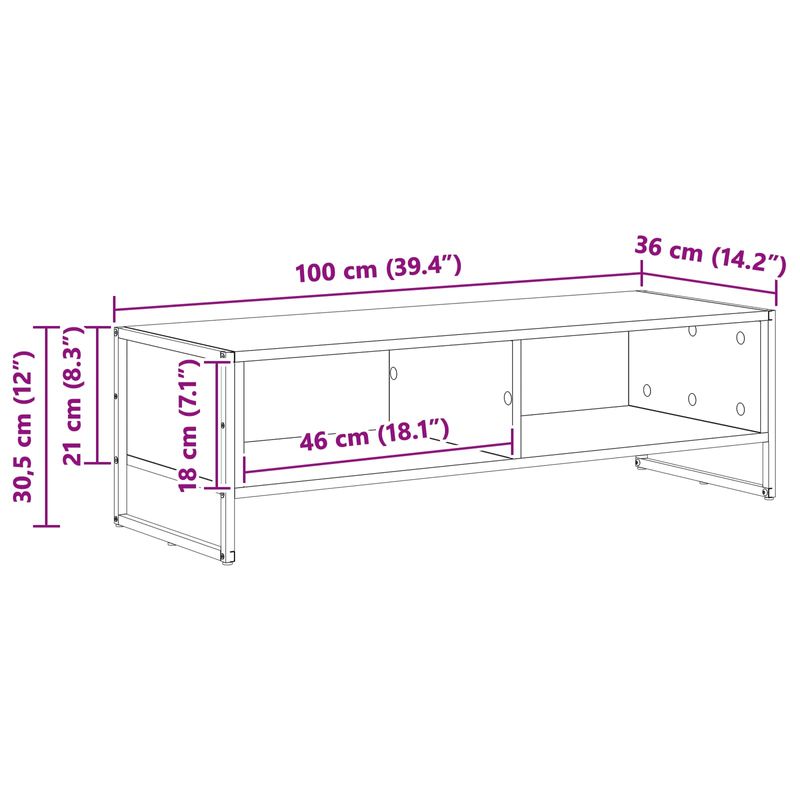 Casa si Gradina - Mobilier - Comode si corpuri - Comode - Cabinet TV Stejar artizanal 100 x 36.5 x 30.5 cm Lemn compozit - Infinity.ro