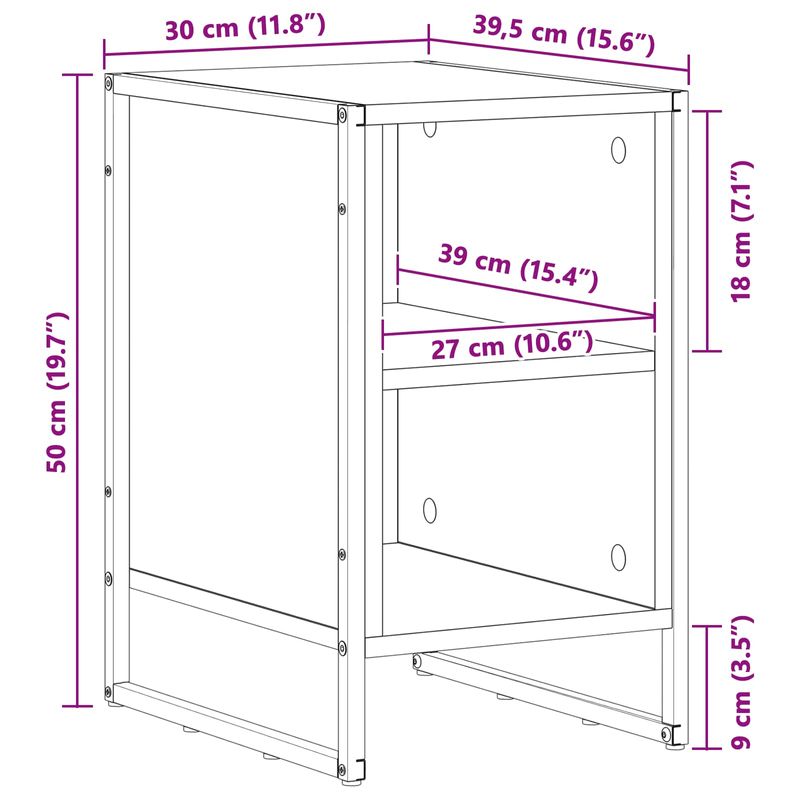 Casa si Gradina - Mobilier - Comode si corpuri - Noptiere - Noptiera Gri Sonoma 39.5 x 30 x 50 cm Lemn compozit - Infinity.ro